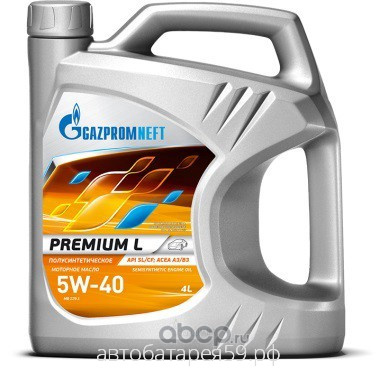 5w40 масло моторное gazpromneft premium l 4л канистра