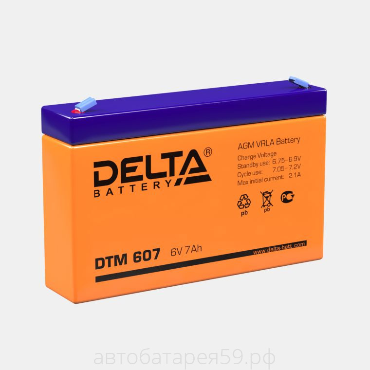 аккумулятор delta dtm 607 