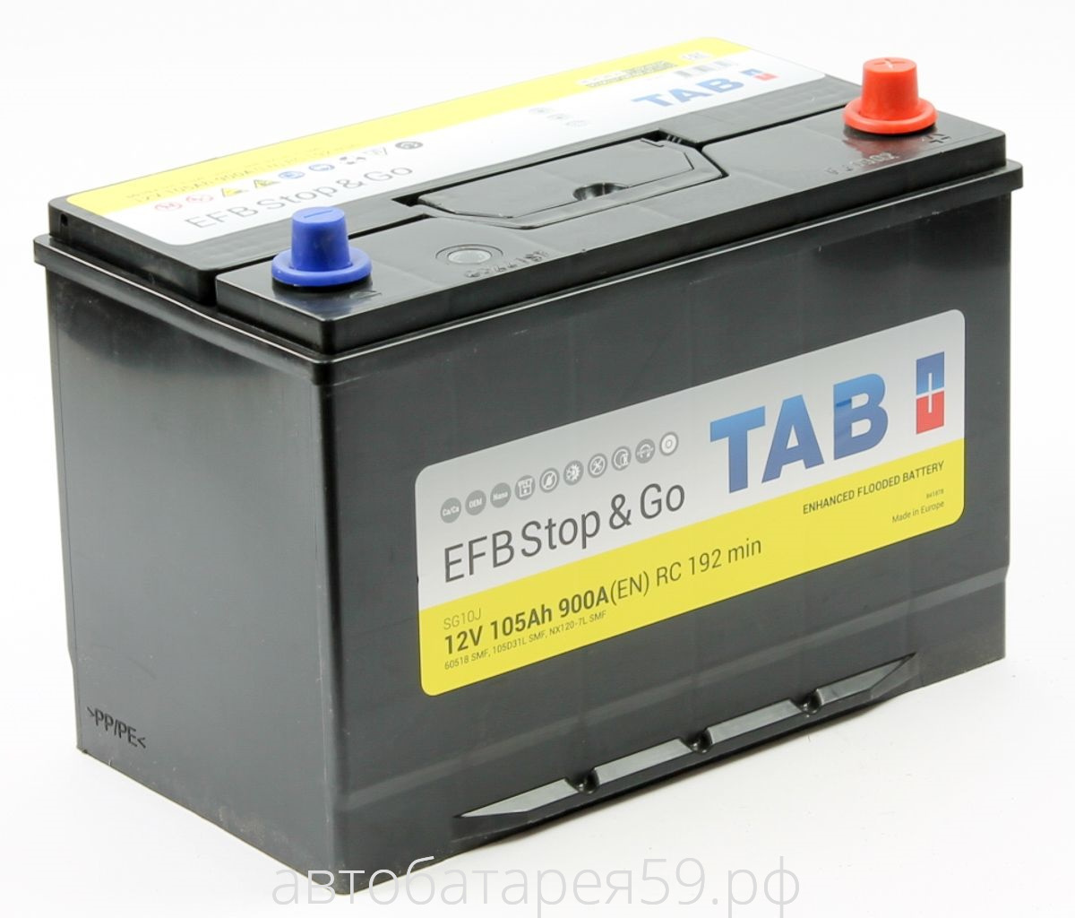аккумулятор tab efb stop&go 105 о.п. азия 60518