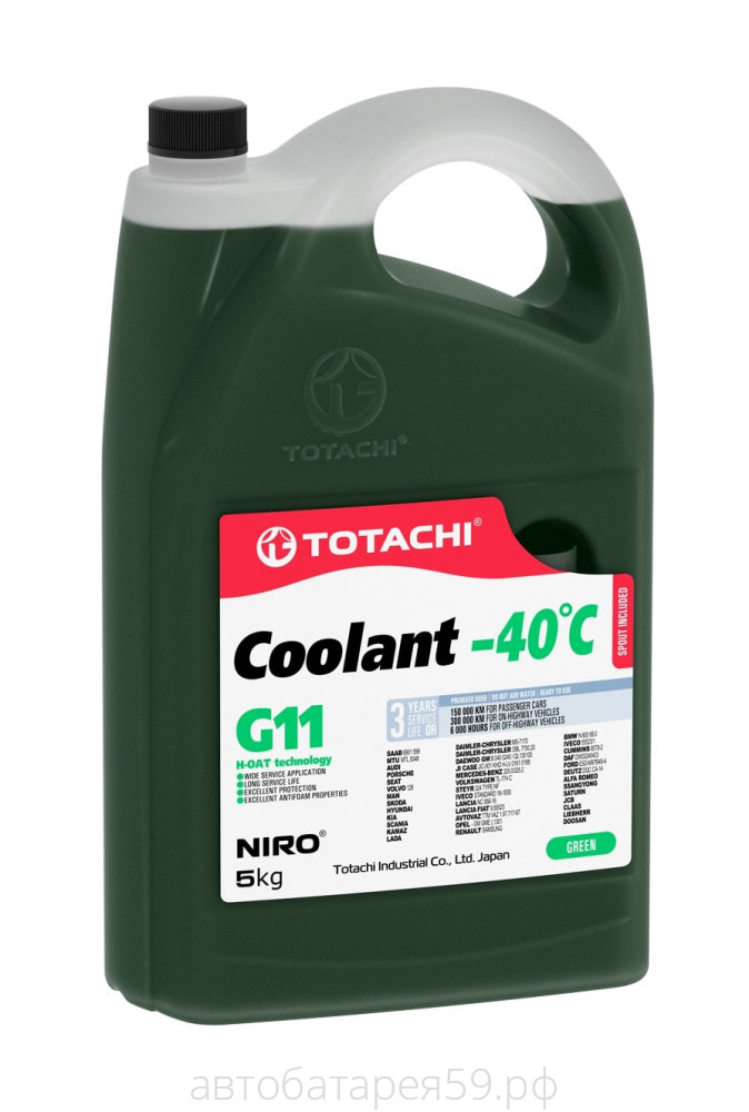 антифриз totachi niro coolant green -40c g11  5кг