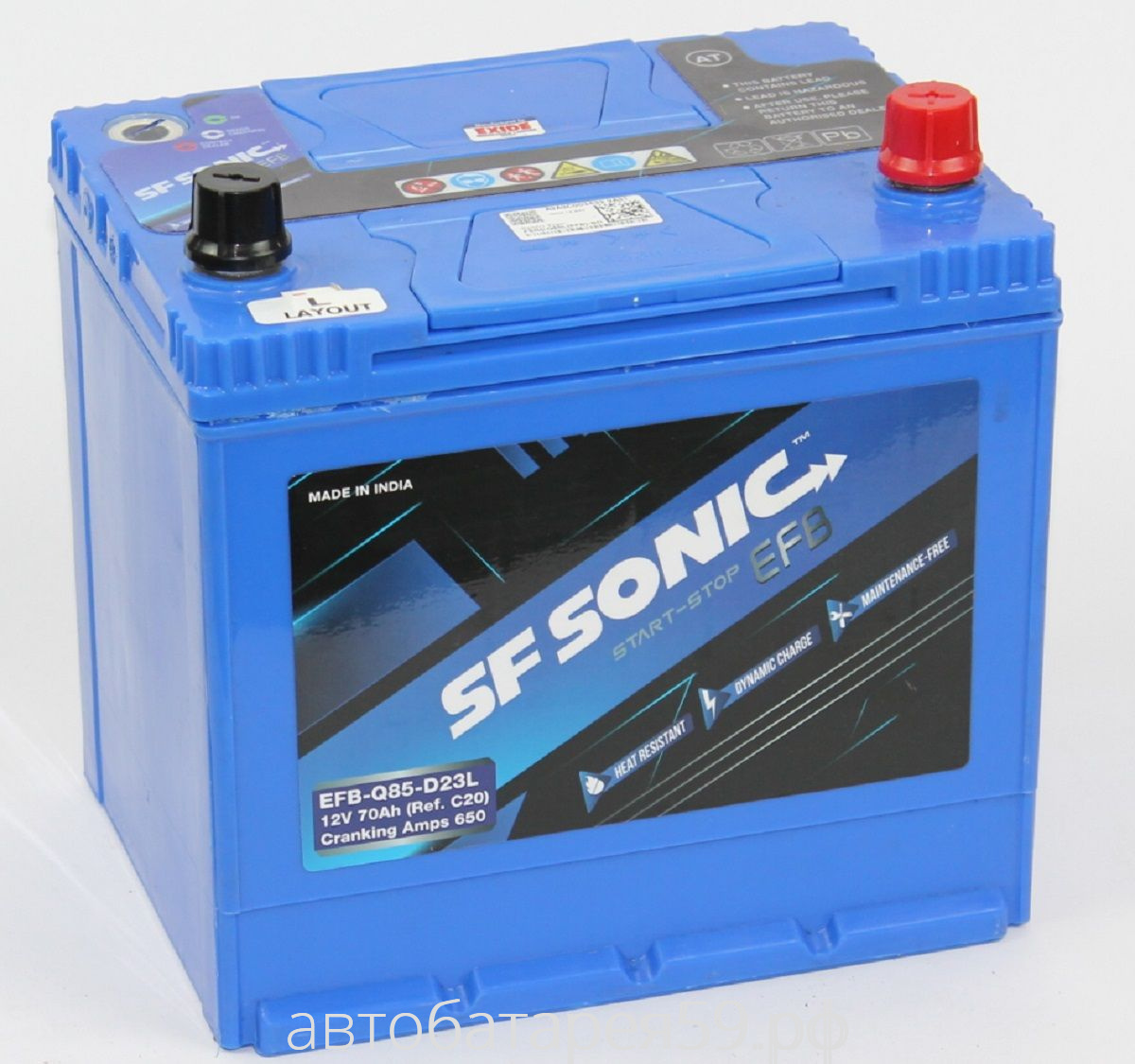 аккумулятор sf sonic efb 70 о.п. 85d23l