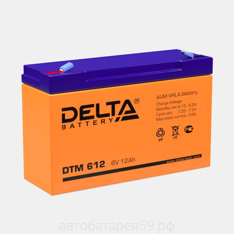 аккумулятор delta dtm 612 