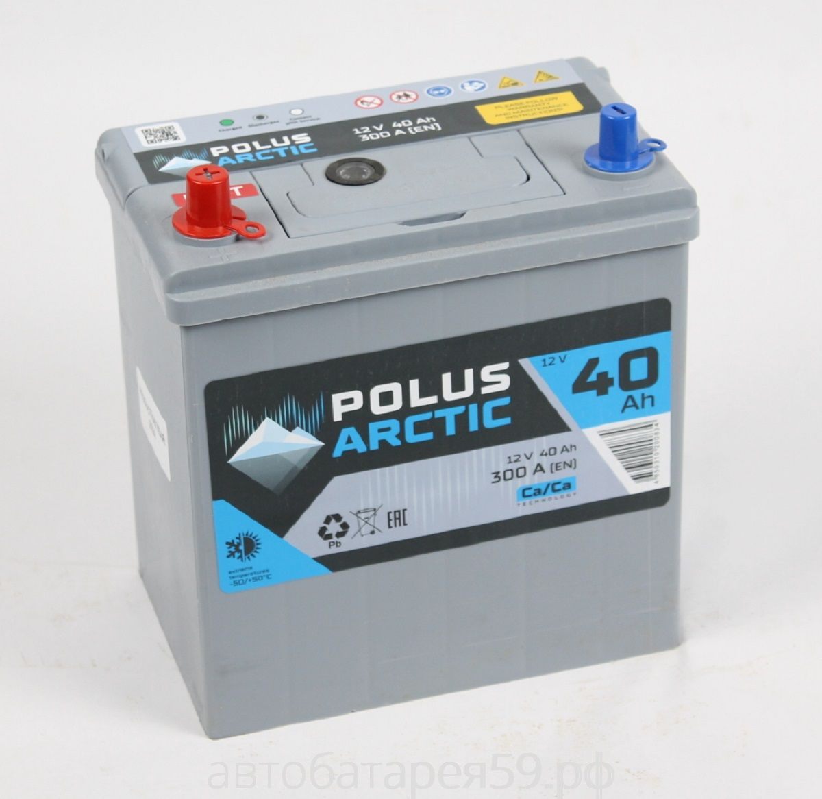 аккумулятор polus arctic 40 п.п.  тонк.кл. (40в19r)