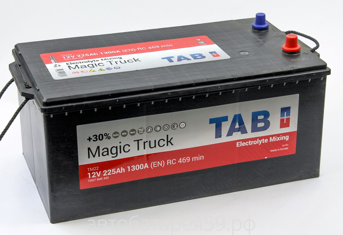 аккумулятор tab magic truck 225 о.п. конус