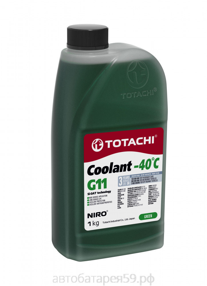 антифриз totachi niro coolant  green  -40c  g11  1кг