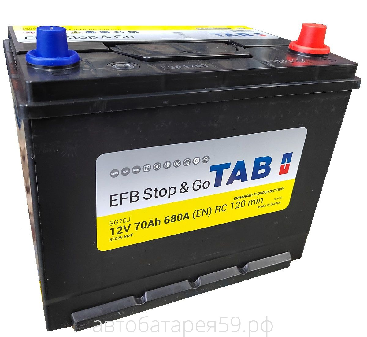 аккумулятор tab efb stop&go 70 о.п. азия 57029