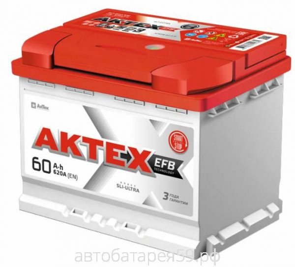 аккумулятор актех 60 о.п. efb