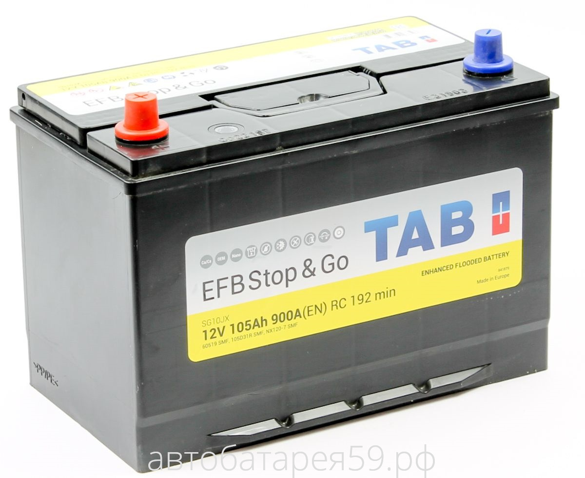 аккумулятор tab efb stop&go 105 п.п. азия 60518