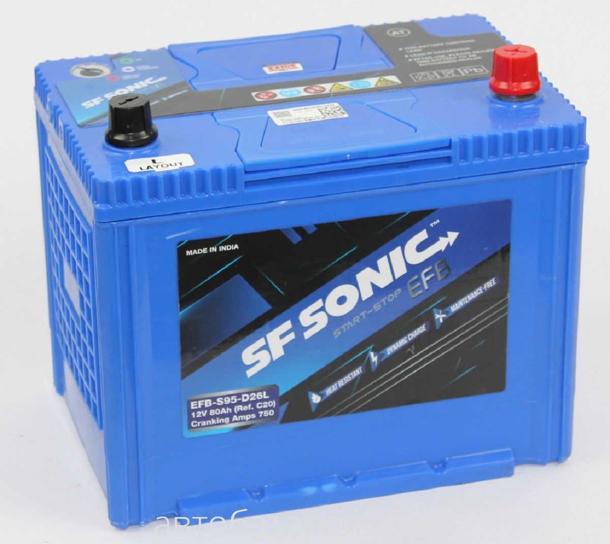 аккумулятор sf sonic efb 80 о.п. 95d26l