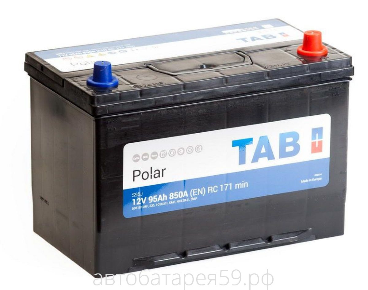 аккумулятор tab polar 95 о.п. азия бортик 