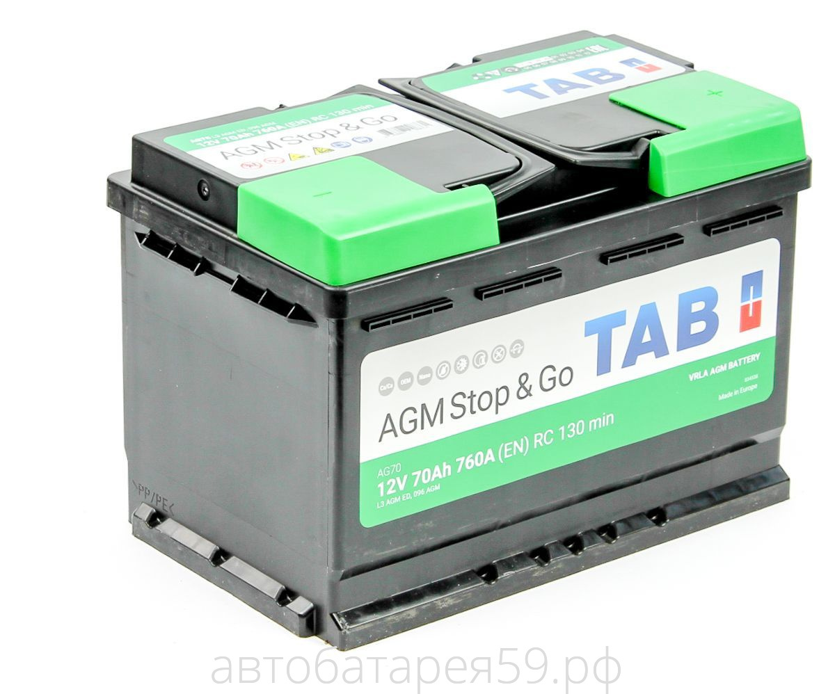 аккумулятор tab agm stop&go 70 о.п. 