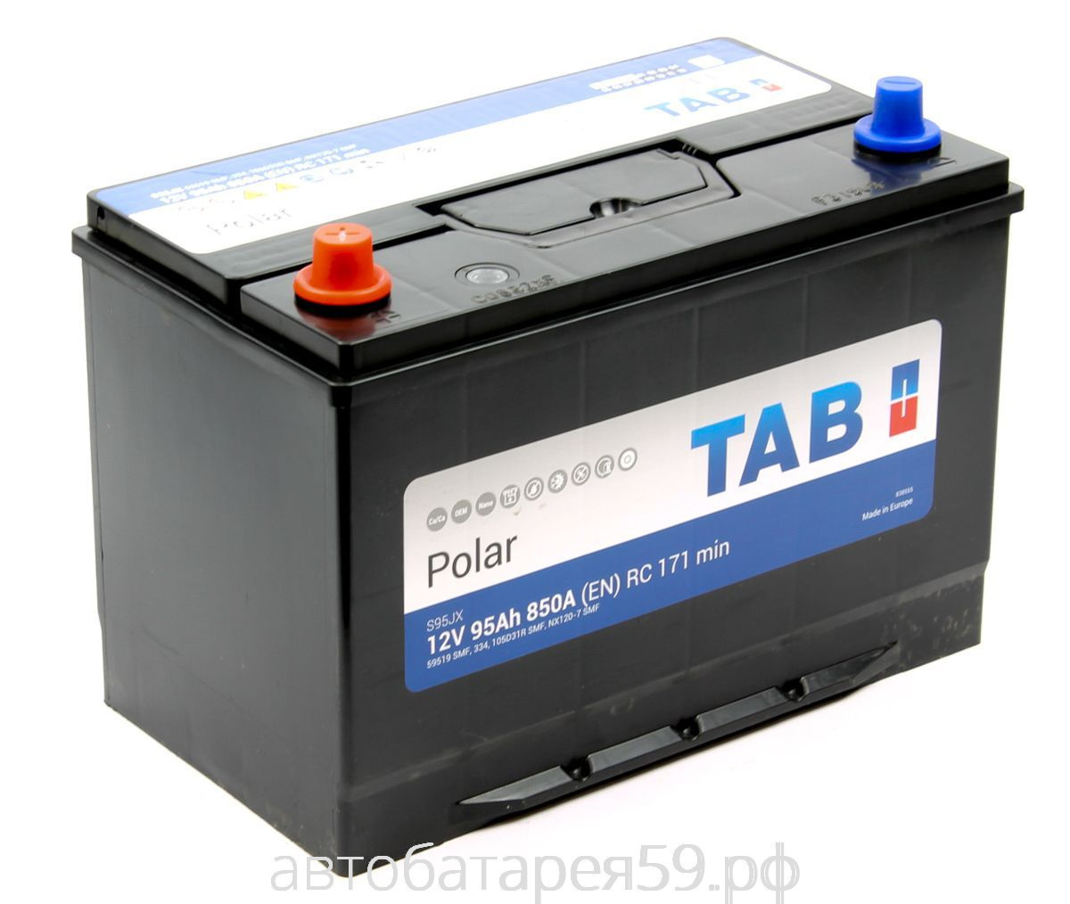 аккумулятор tab polar 95 п.п. азия бортик