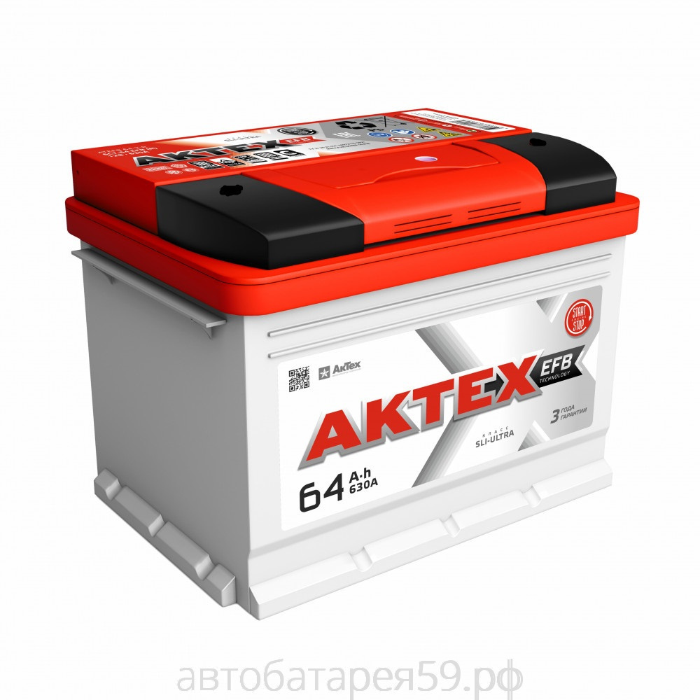 аккумулятор актех 64 п.п. efb