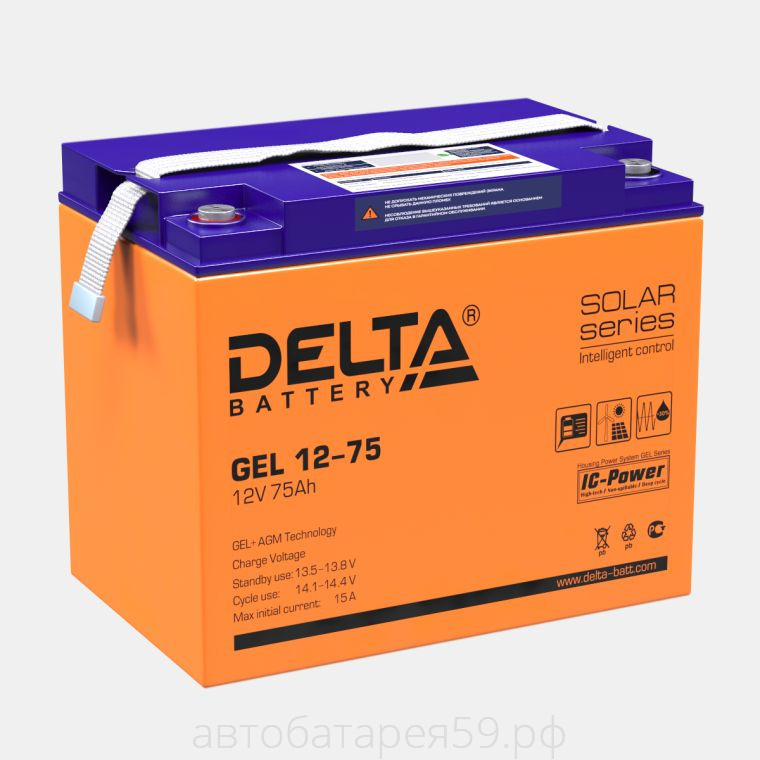 аккумулятор delta gel 12-75