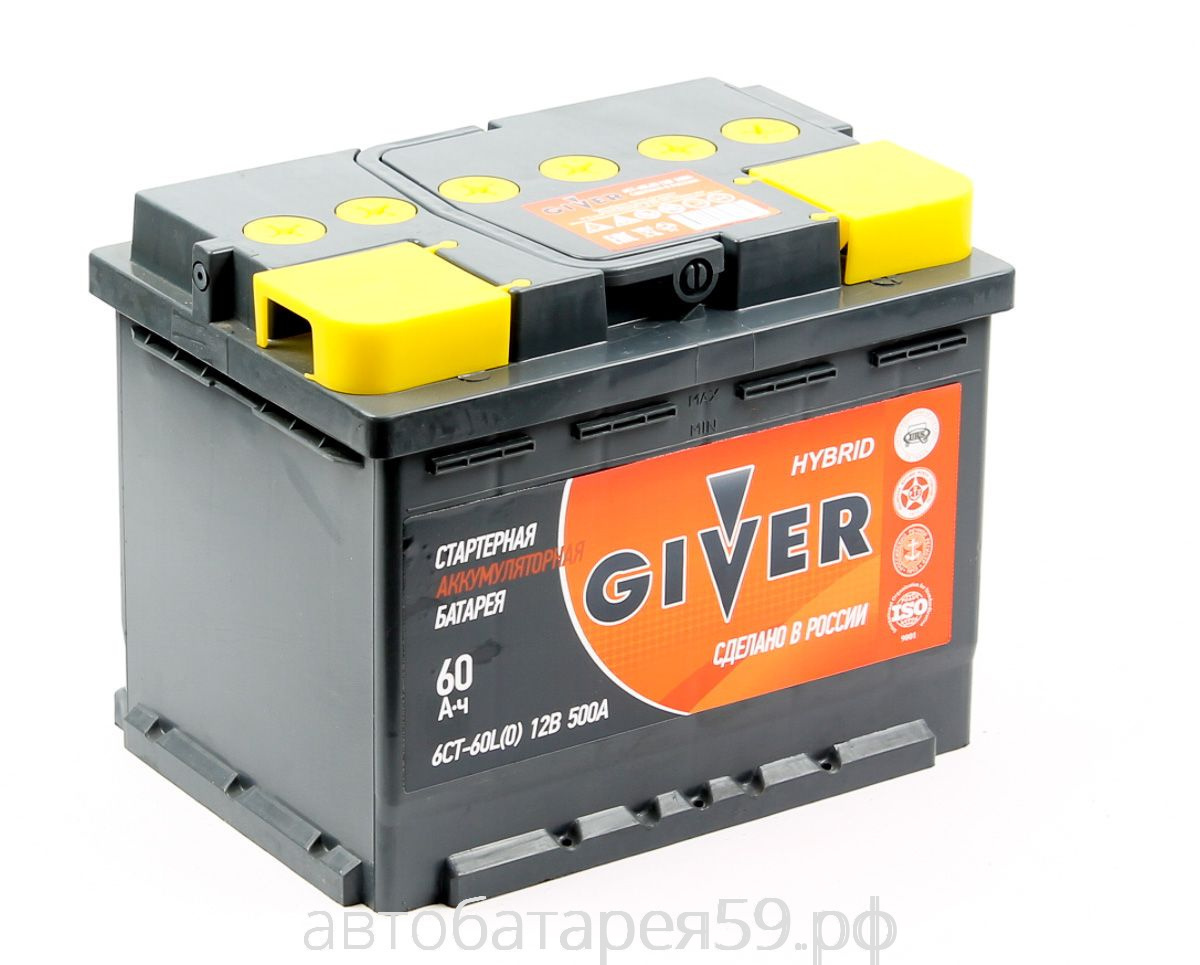 аккумулятор giver hybrid 60 о.п.