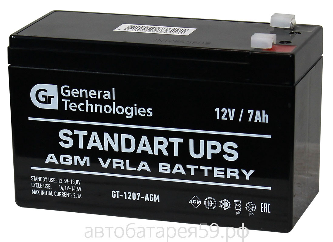 аккумулятор general technologies gt 1207 standart