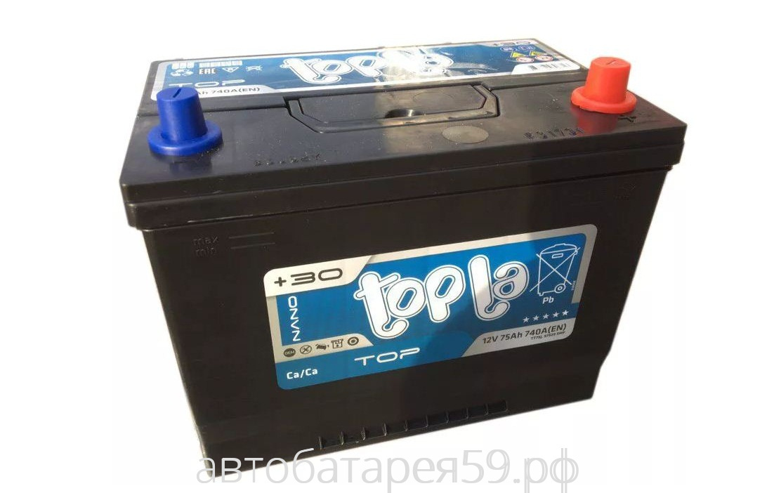 аккумулятор topla top 75 о.п. азия 