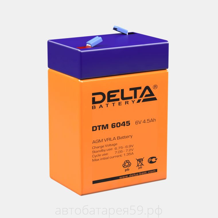 аккумулятор delta dtm 6045 