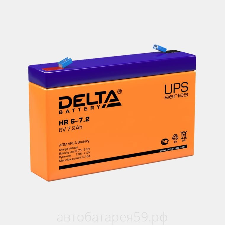 аккумулятор  delta hr 6-7.2 