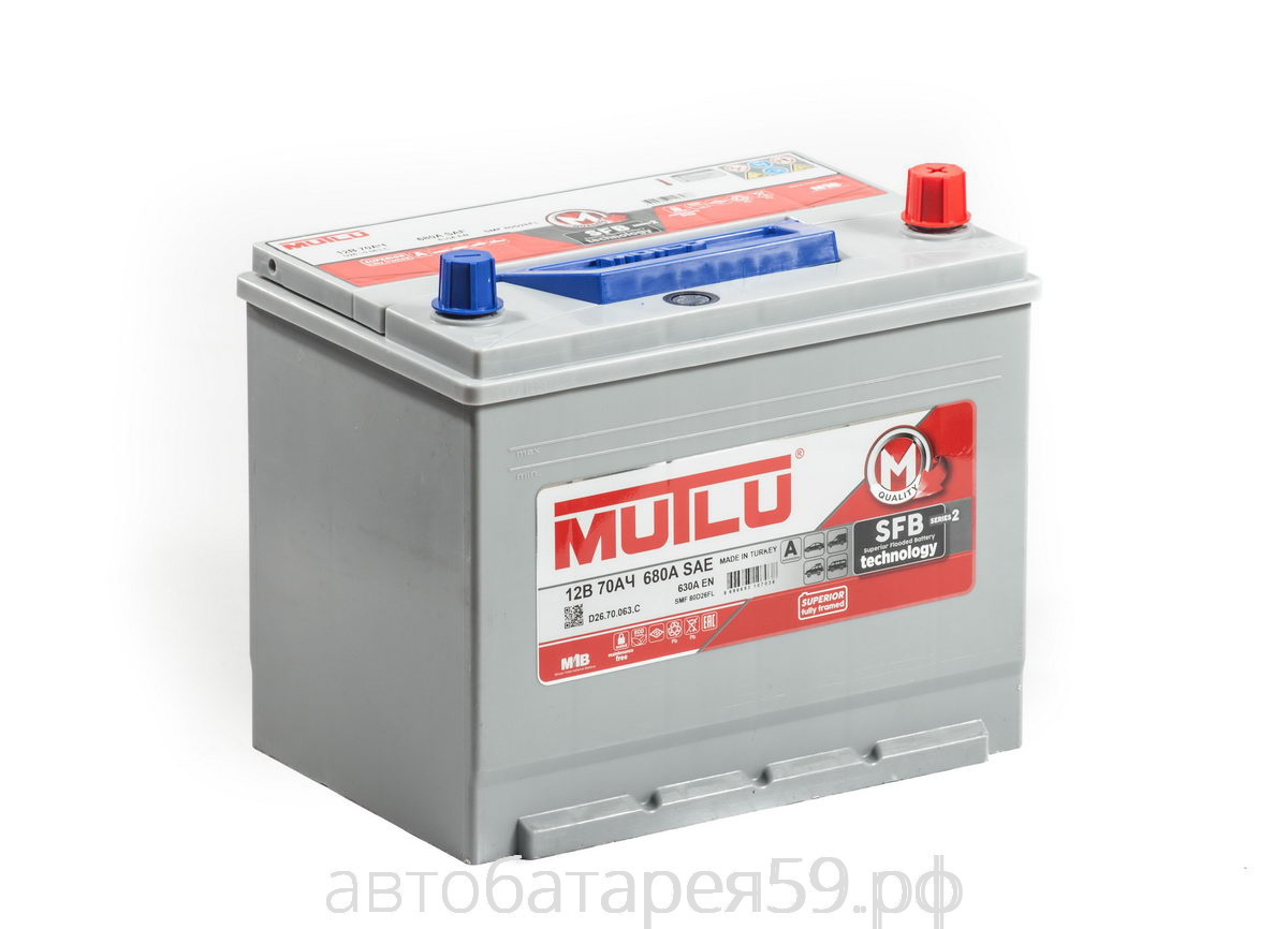 аккумулятор mutlu sfb m2 70 о.п. азия бортик