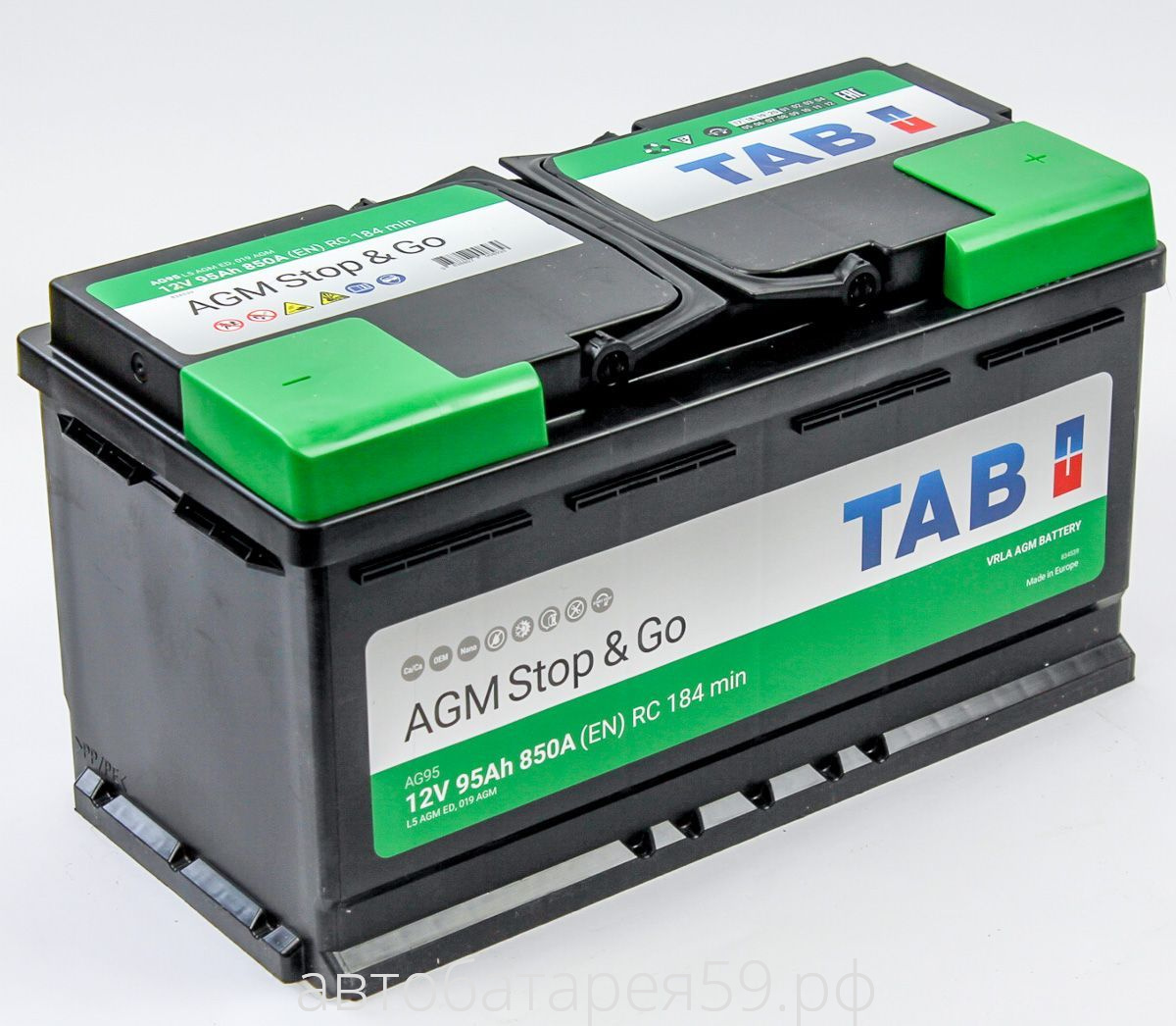 аккумулятор tab agm stop&go 95 о.п. 