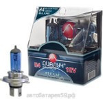 лампа диалуч 12v h4 (60/55) p43t blue белый свет (2шт) 12604 duo