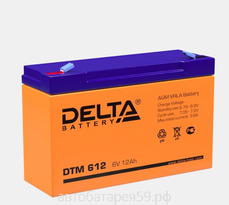 аккумулятор delta dtm 612