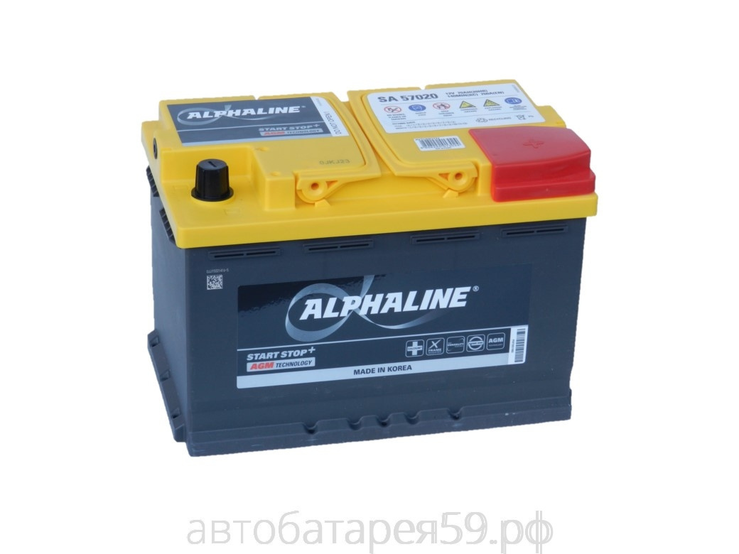 аккумулятор alphaline  agm 70 о.п.