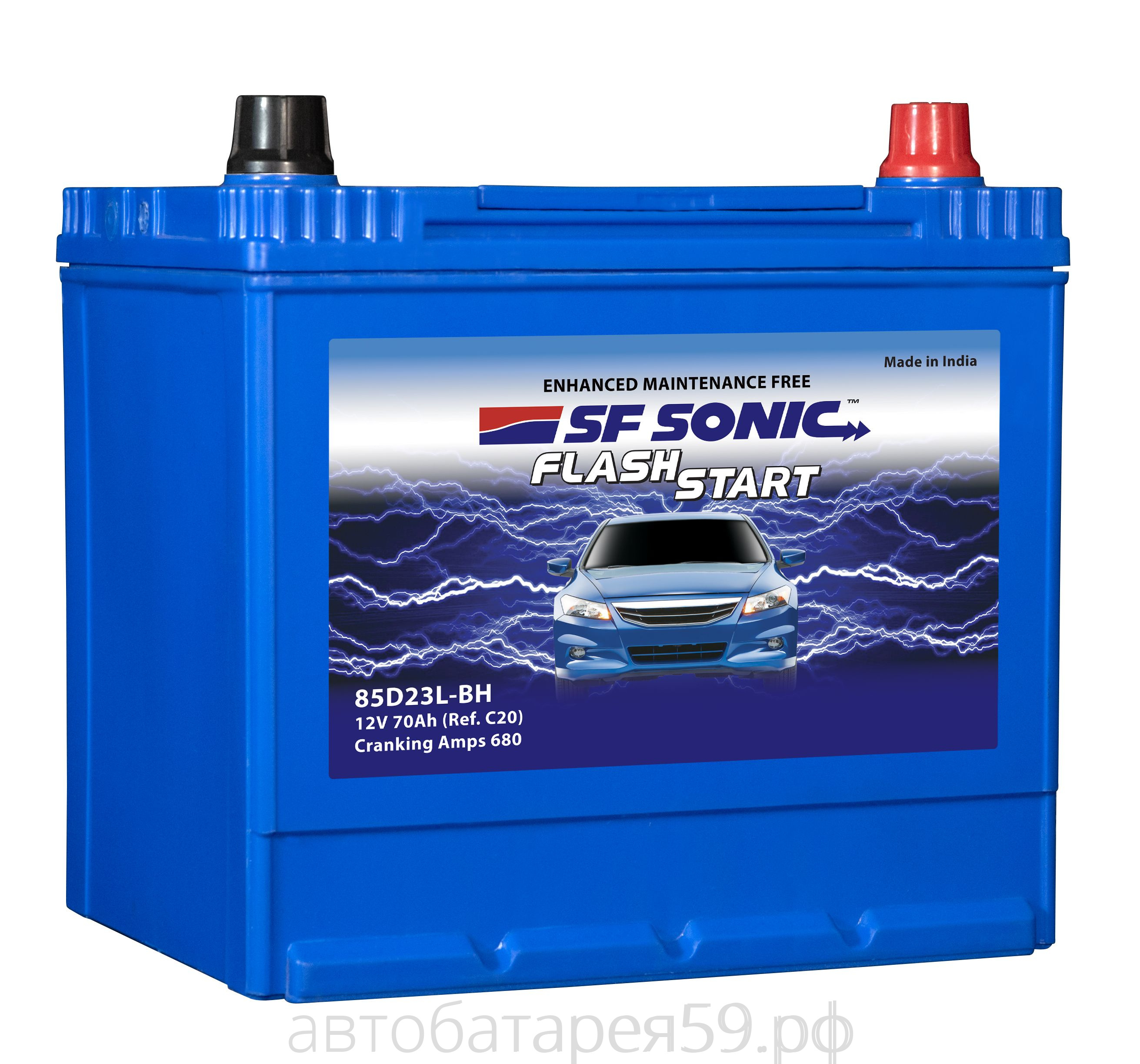 аккумулятор sonic sf 70 о.п. азия 85d23l