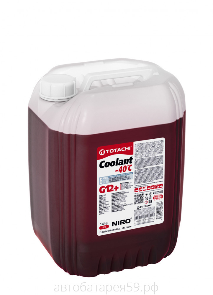 жидкость охлаждающая низкозамерзающая totachi niro coolant red -40c g12 10кг